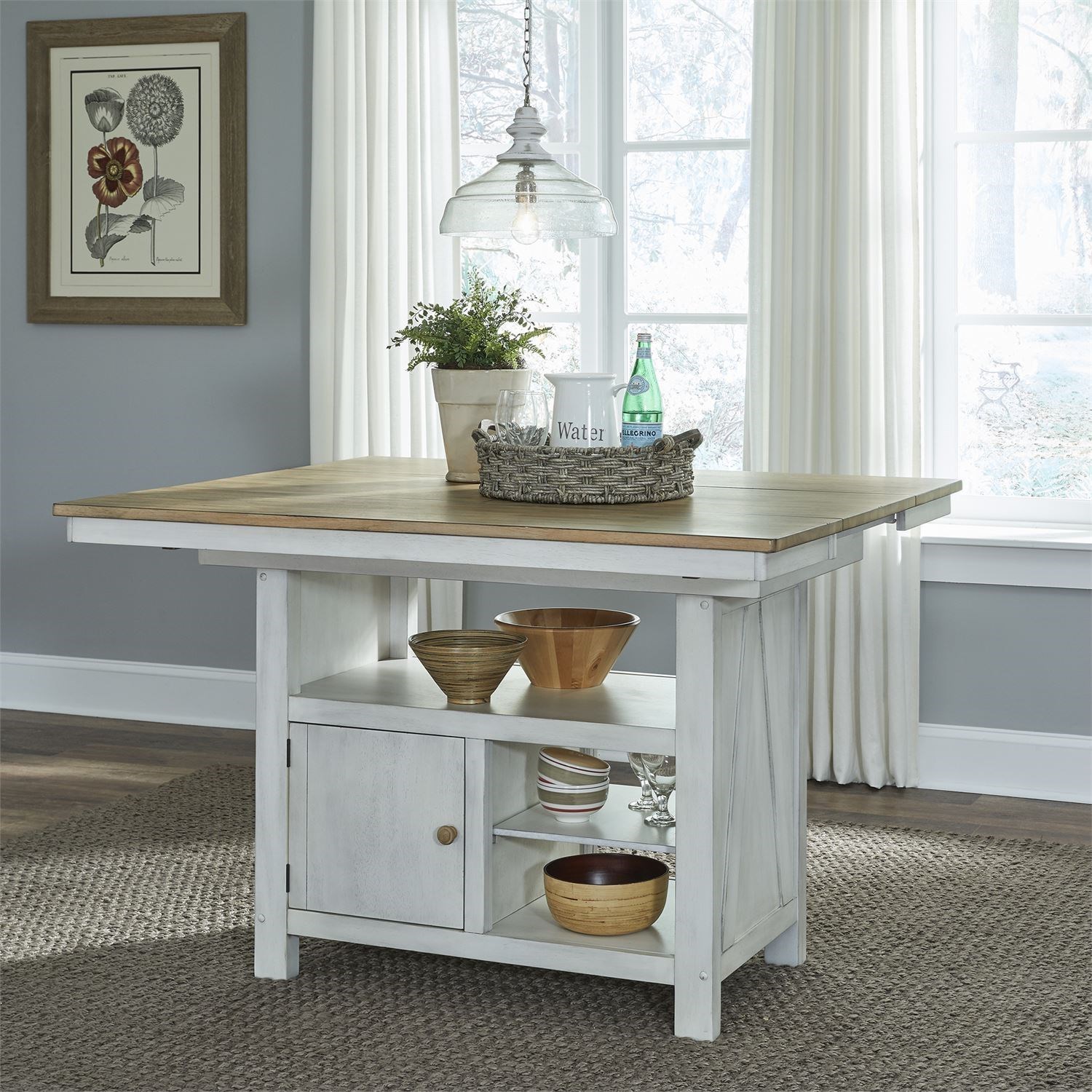 Liberty Furniture Lindsey Farm Transitional Two-Toned Kitchen Island